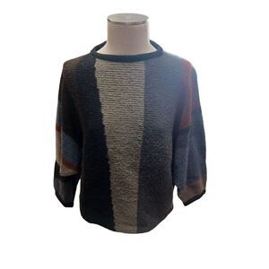 Vintage color block Italian mohair sweater